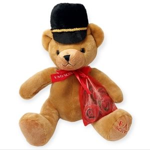 FAO Schwarz Plush Toy Teddy Soldier Bear with Lollipop Candy Stuffed Animal